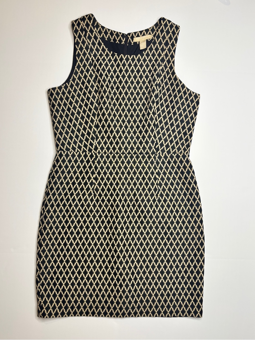 Banana Republic Black and Cream Sleeveless Mini Dress